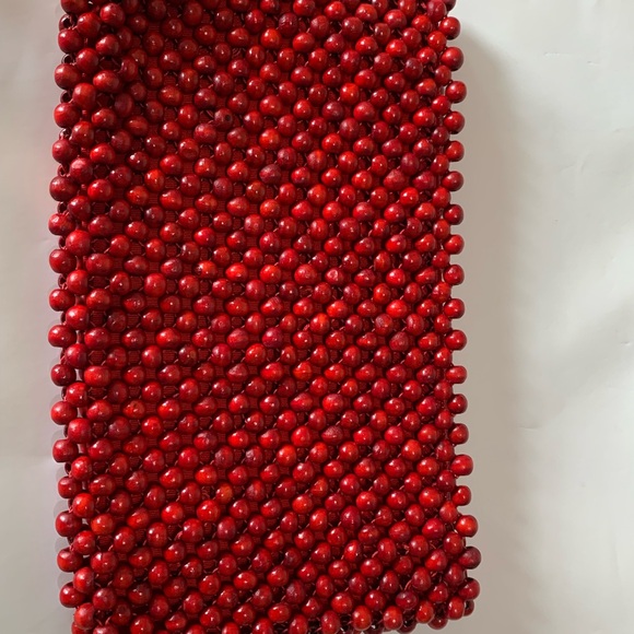 Vintage Red Beaded Clutch - Picture 11 of 11
